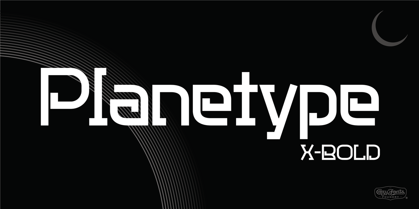 Пример шрифта Planetype X Light